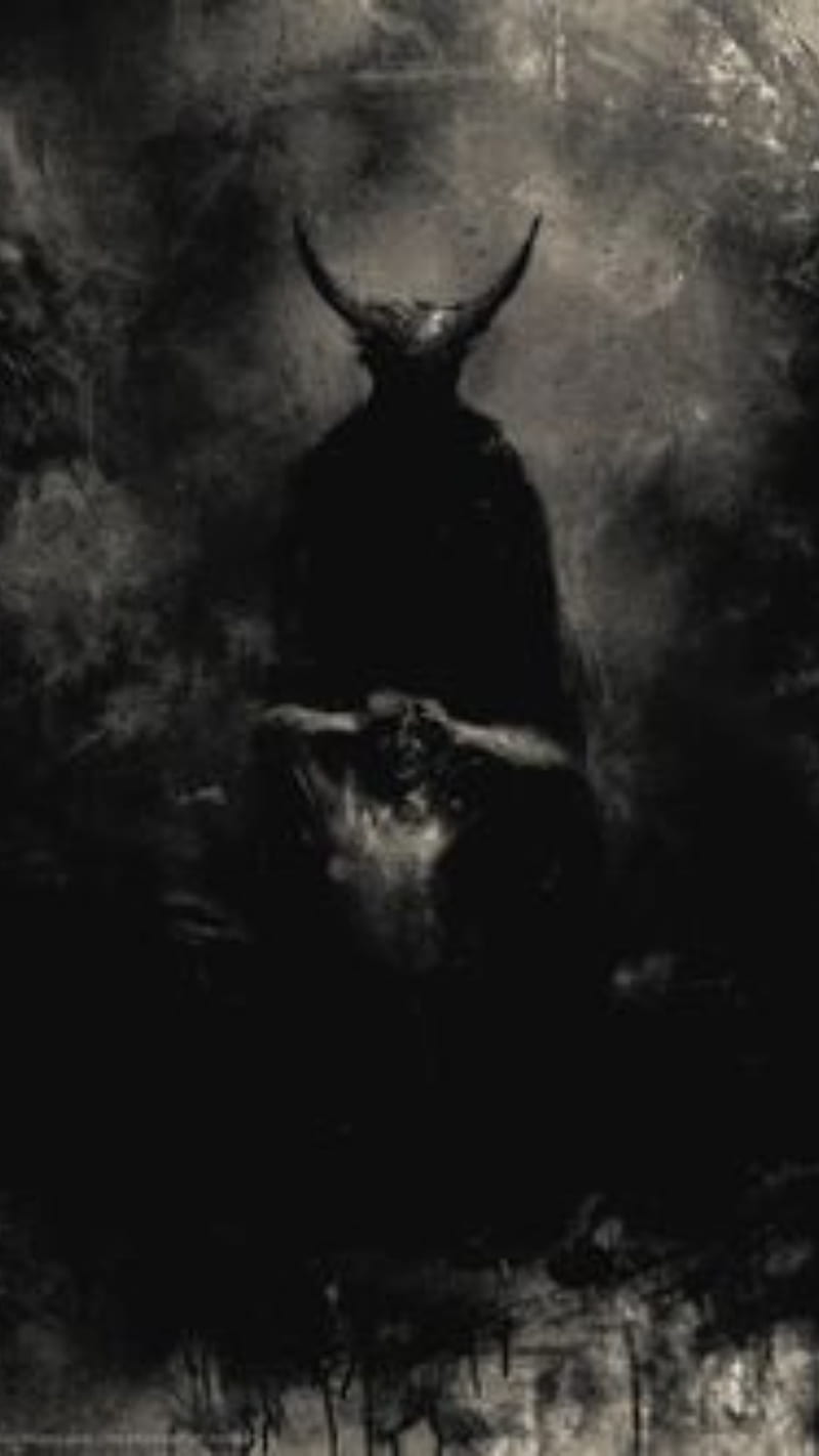 art of Bahrull Marta, blackandwhite, creepy, dark, demon, evil, horror, horrorart, satanic, satanicart, HD phone wallpaper