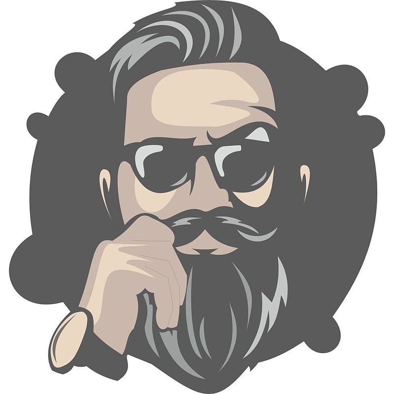 Premium Vector | Face man beard and mustache line hipster logo design