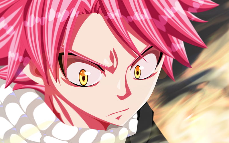 Natsu Dragneel, portrait, protagonist, manga, pink hair, Fairy Tail, HD wallpaper