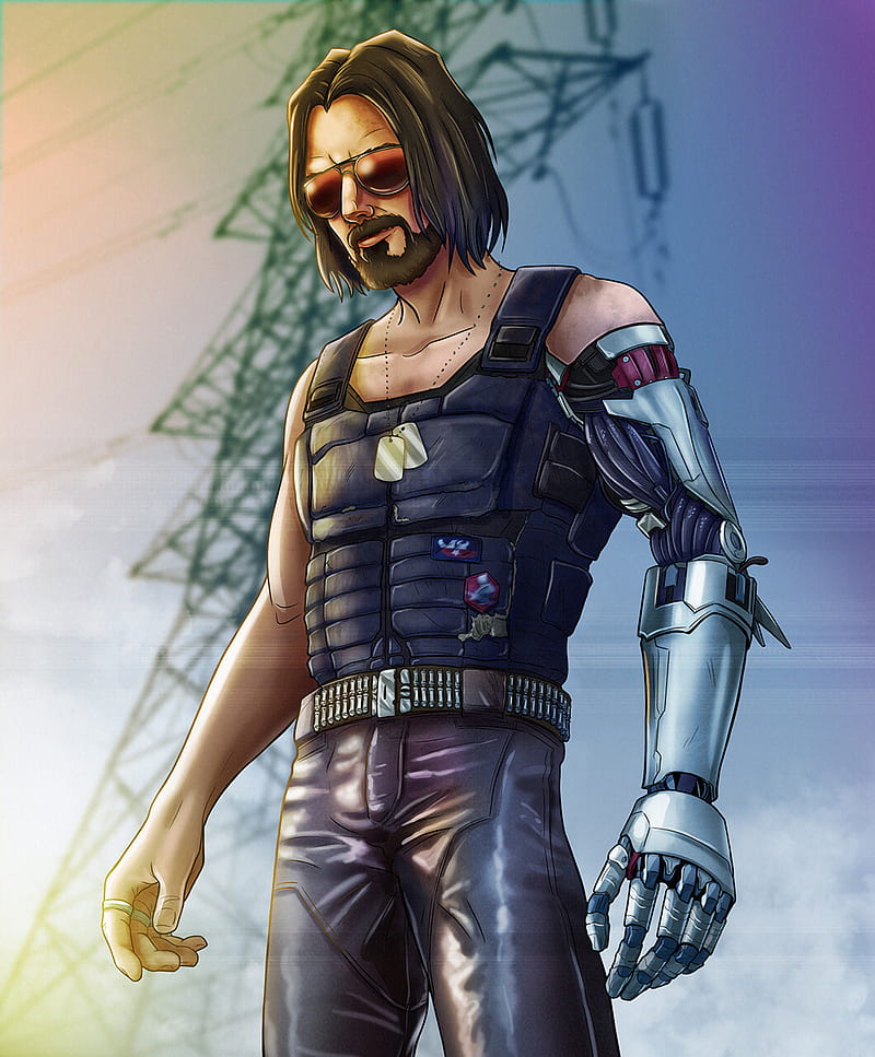 Keanu Reeves as Johnny Silverhand Cyberpunk 2077 Art, HD phone wallpaper