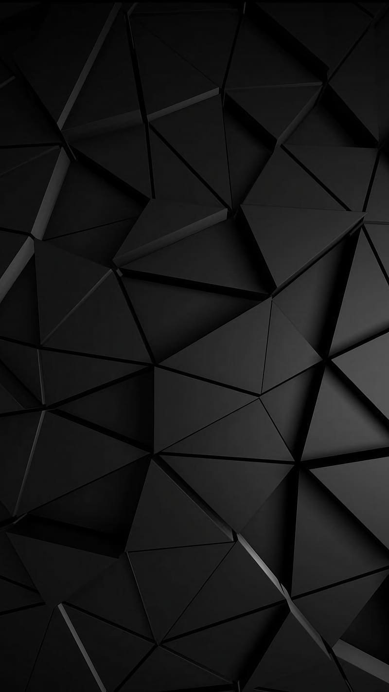 Black Colour Ke, Triangle Texture, HD phone wallpaper