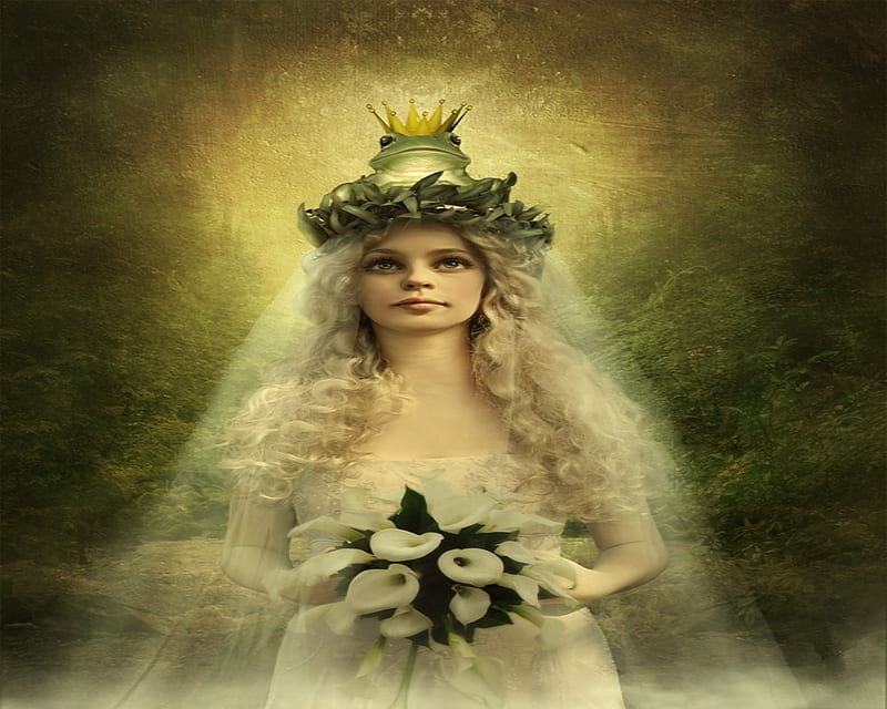 Frog Princess, Frog, Fantasy, Female, Flowers, Princess, Hd Wallpaper 