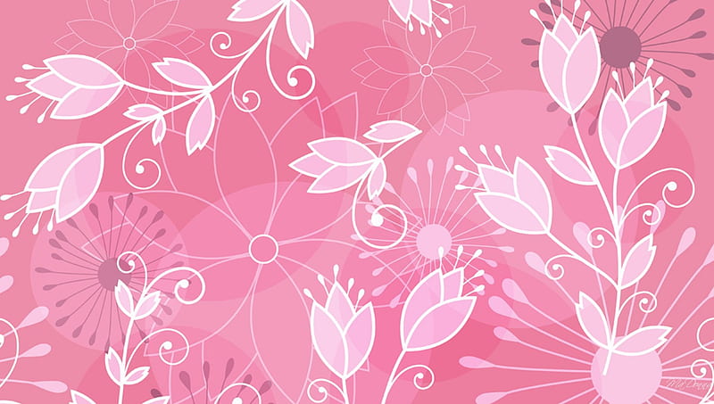 Spring Pinks, dots, background, swirls, spring, abstract, leaves, flowers,  pastel, HD wallpaper | Peakpx
