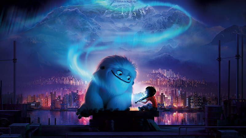 abominable, animation, cute, cityscape, violin, Movies, HD wallpaper
