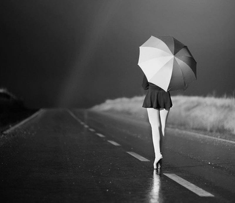 Rain, graphy, people, black, white, HD wallpaper | Peakpx