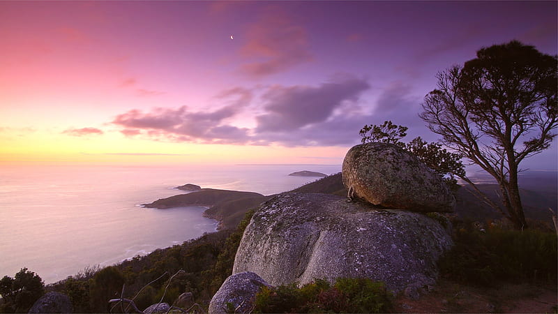 sea calm coast evening-Landscape, HD wallpaper