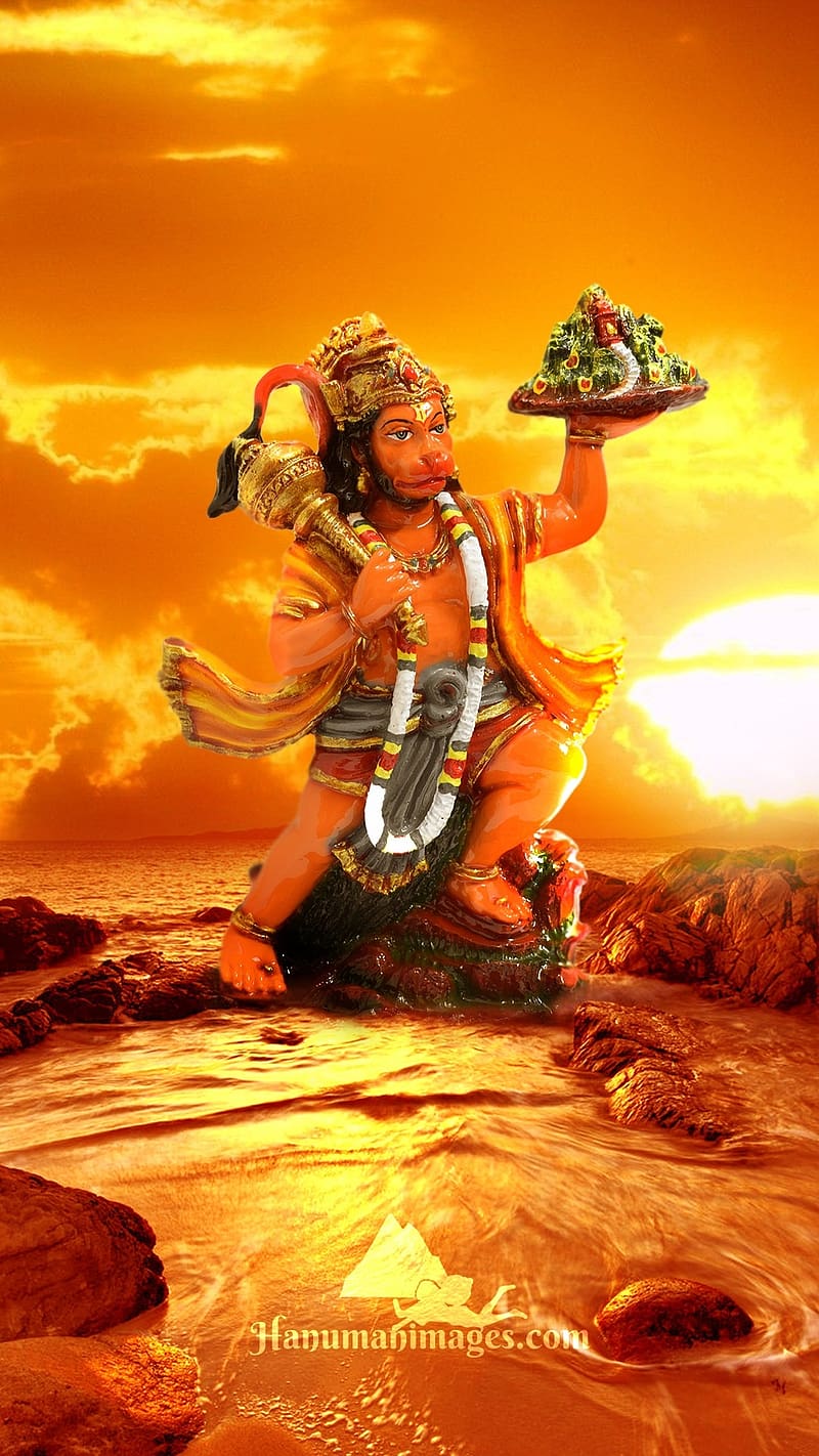 Hanuman Ji , sunset hanuman, lord, god, HD phone wallpaper
