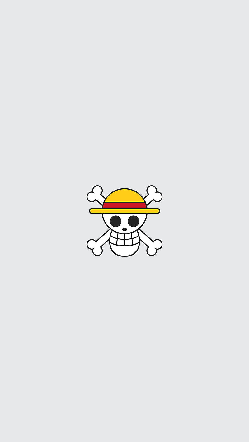 One Piece, flat, logo, luffy, minimalist, white, HD phone wallpaper | Peakpx