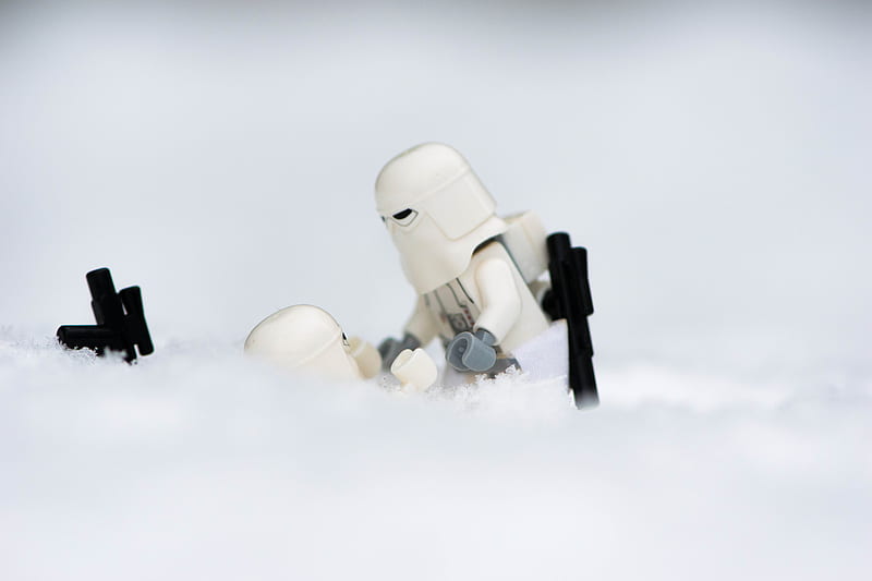 Snowtrooper Mistake, hoth, lego, need help, snow, star wars, trooper, winter, HD wallpaper