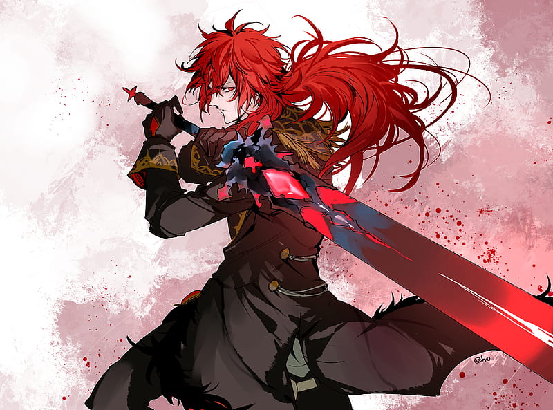 Video Game, Genshin Impact, Diluc (Genshin Impact), Red Eyes, Red Hair, Sword, HD wallpaper