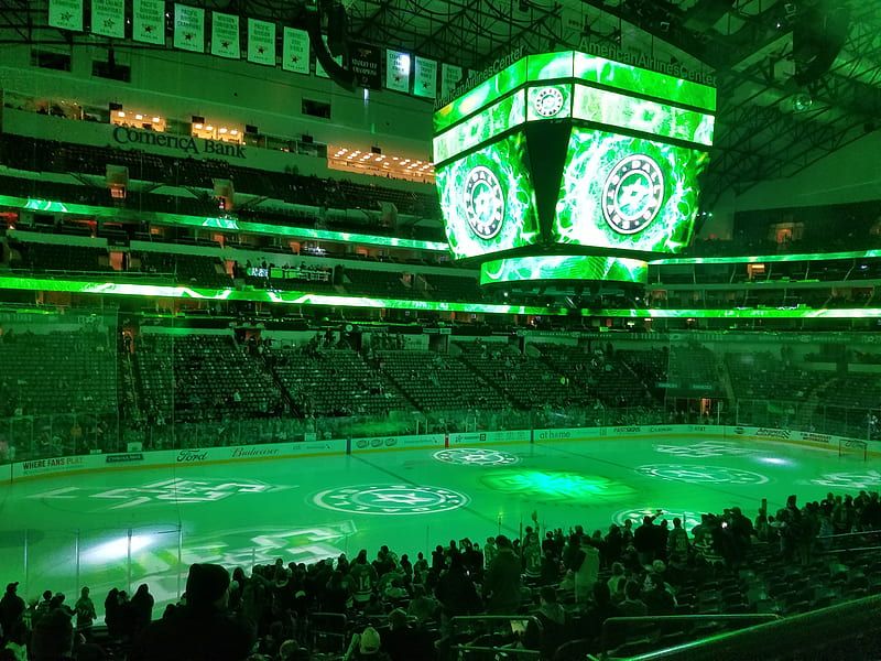 Dallas stars, green, hockey, hocky, ice, nhl, esports, stadium, HD wallpaper
