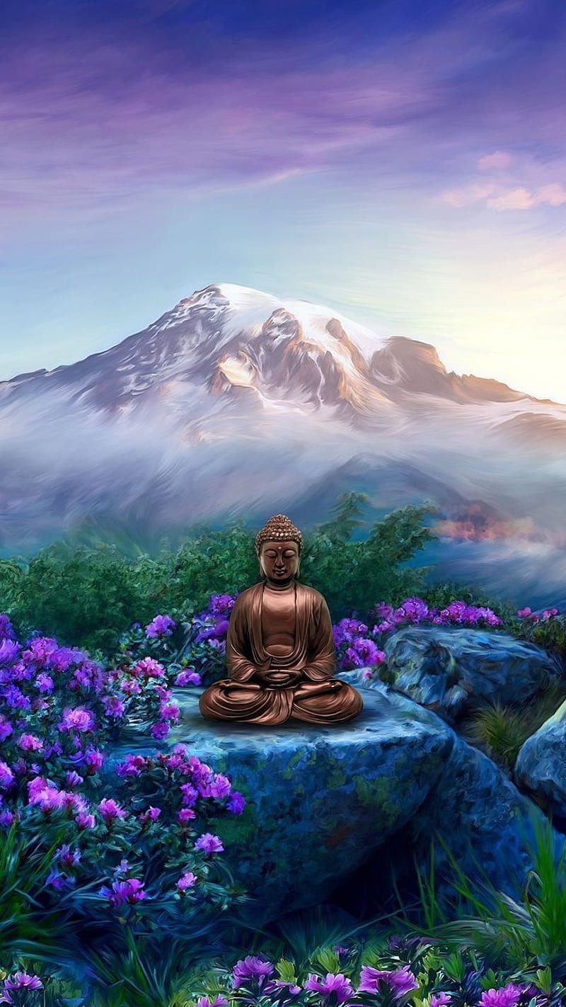 Buddha mistic, asia, buda, doga, manzara, meditasyon, mistizm, mountain, spirit, yoga, HD phone wallpaper