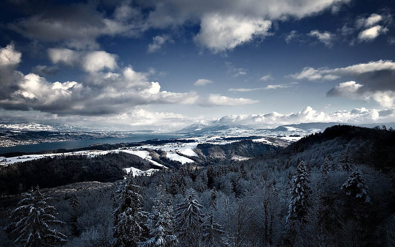 mountains winter-winter snow theme, HD wallpaper