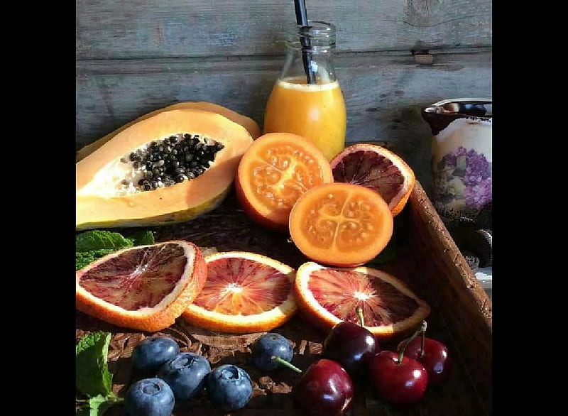 Fruit, Gastronomy, Orange, Papaya, HD wallpaper