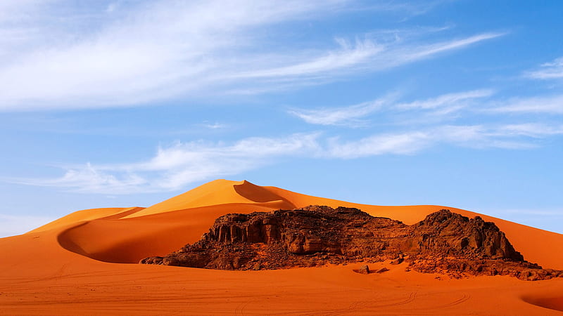 Africa Algeria Desert Dune Rock Sahara Sand African, HD wallpaper