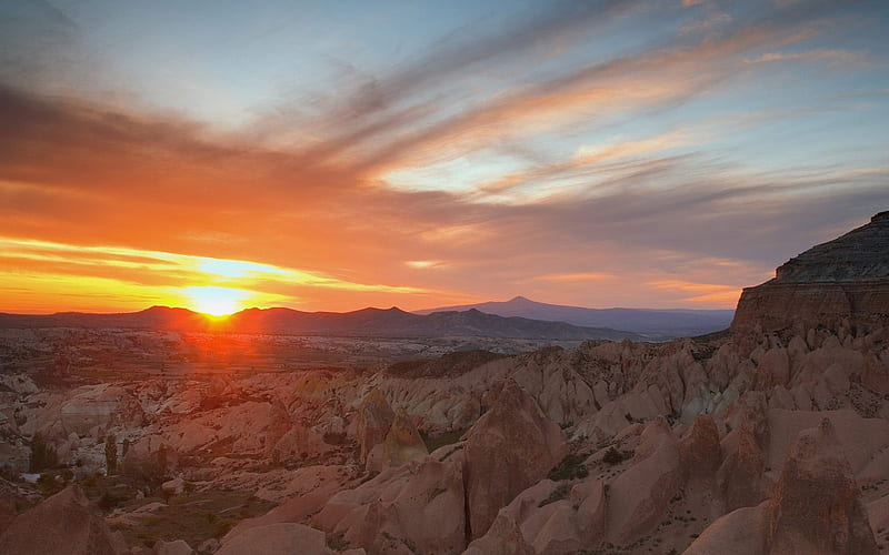South Dakota-Badlands National Park sunset, HD wallpaper
