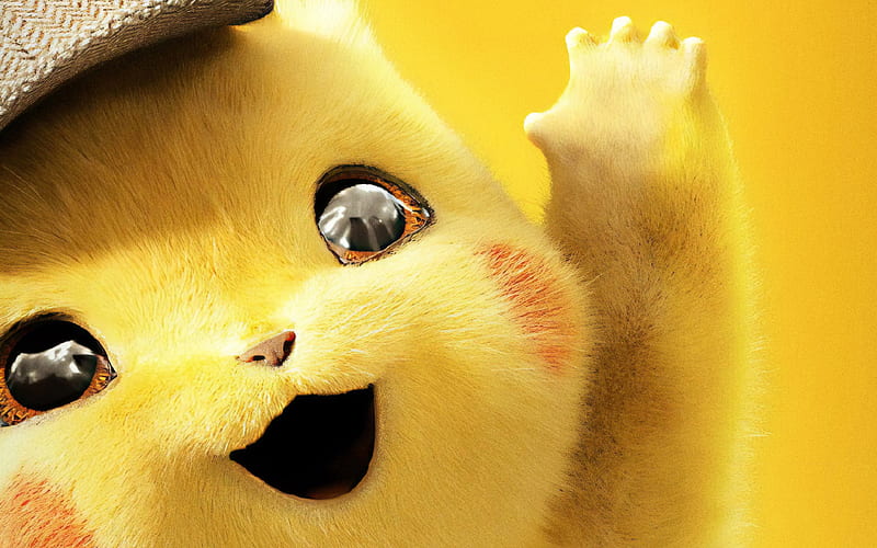 Pikachu Pokemon Detective Pikachu, 2019 movie, fan art, cartoon rodent, Detective Pikachu, HD wallpaper