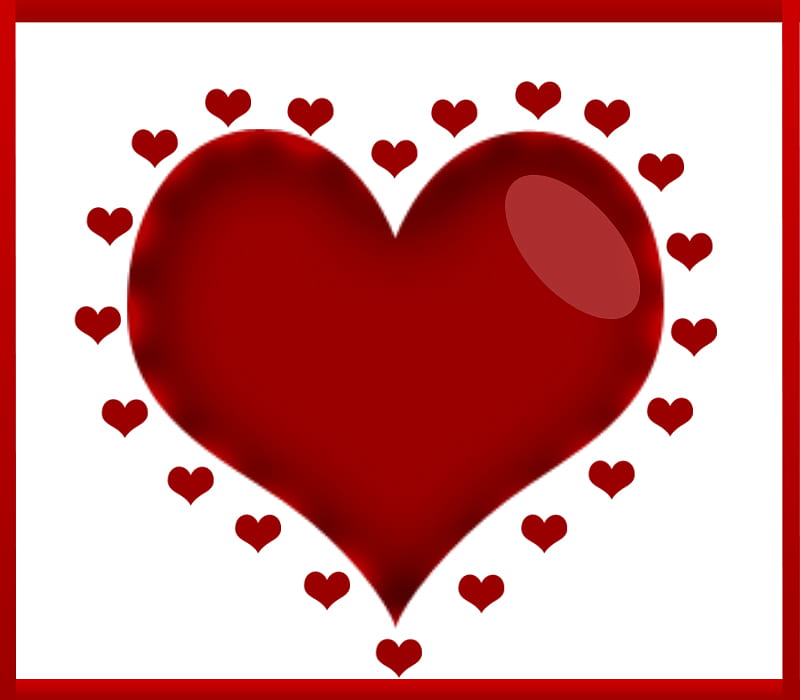 Heart of Hearts, red, glow, love, corazones, inspiration, HD wallpaper
