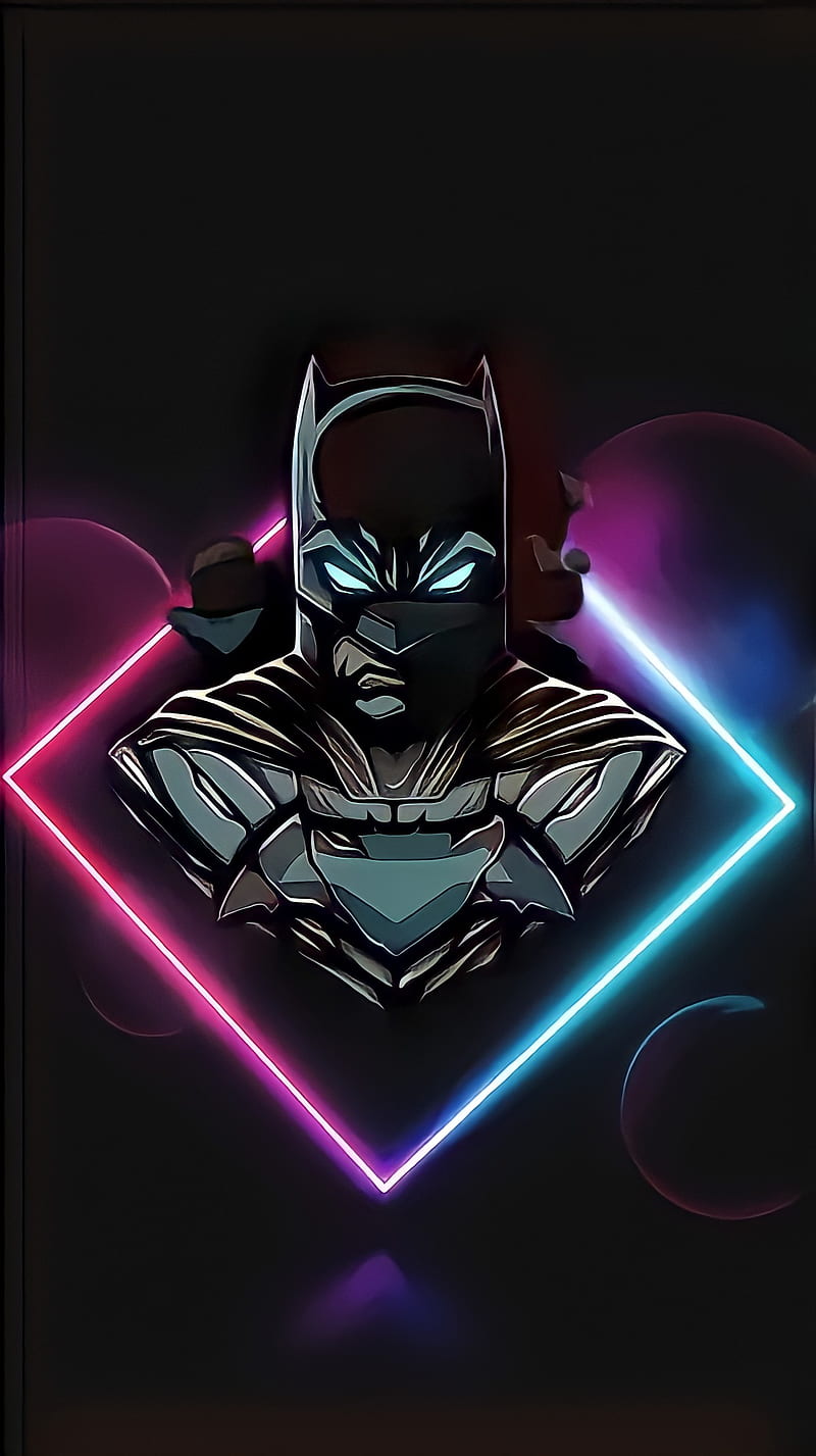 Batman Wallpaper 4K, Neon art, Dark background, 5K