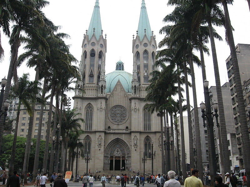 São Paulo Cathedral, cathedral, brazil, neo-gothic, sao paulo, church, catholic, HD wallpaper