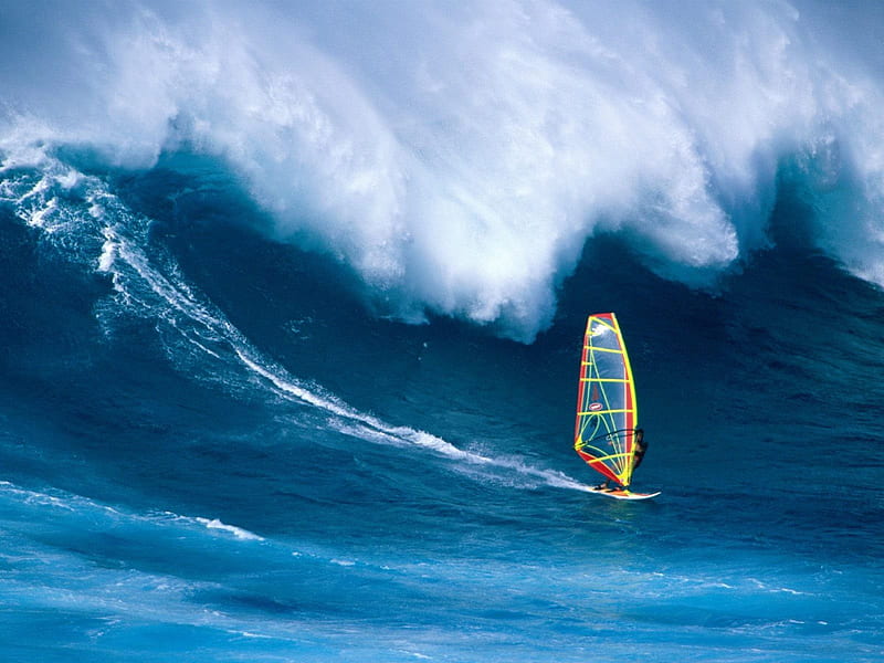 Big Wave, wind surfing, big, wave, ocean, HD wallpaper