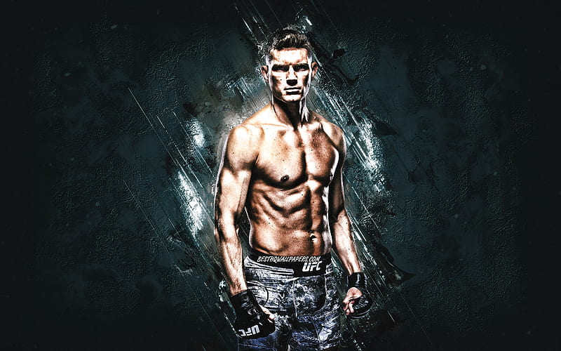 Stephen Thompson, UFC, MMA, american fighter, blue stone background, Ultimate Fighting Championship, HD wallpaper
