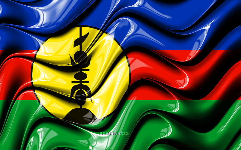 New Caledonia flag Oceania, national symbols, Flag of New Caledonia, 3D art, New Caledonia, Oceanian countries, New Caledonia 3D flag, HD wallpaper