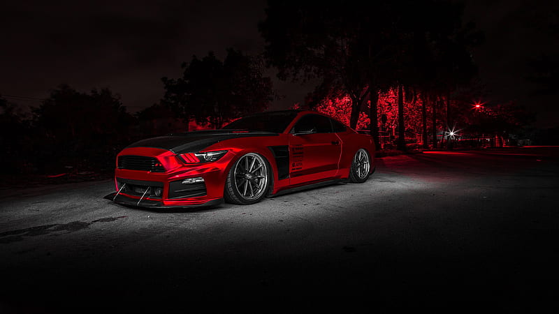 red car #car #design ford mustang automotive design #vehicle sports car #ford #mustang #darkness K. Sports car , Car , Ford mustang, HD wallpaper