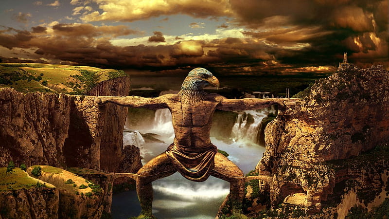 Hombre águila, rocas, tierra, camino, cascadas, paisaje, Fondo de pantalla  HD | Peakpx