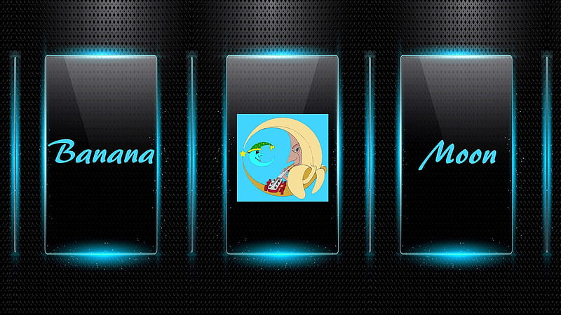 BANANA MOON Blue Glowing Transparency, hop, Black, Moon, PeterTheMoon, Avatar, BananaMoon, Blue, HD wallpaper