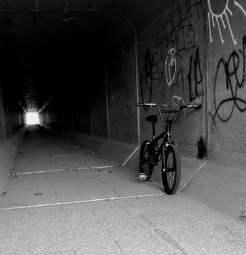 Serenity , bmx, graffiti, tunnel, bike, trail, HD phone wallpaper