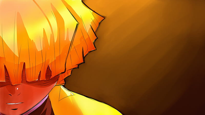 Demon Slayer Giyuu Tomioka With Yellow Hair On Side With Brown Background Anime Hd Wallpaper Peakpx