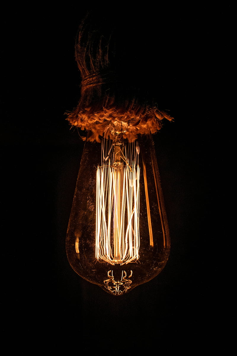 light bulb, glow, light, darkness, HD phone wallpaper