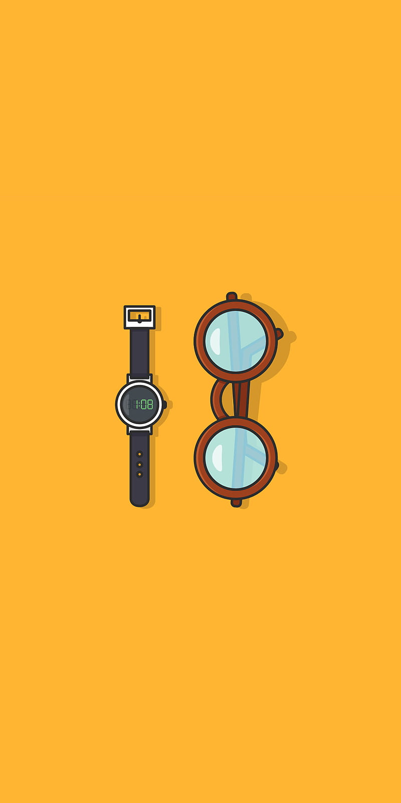 Minimalist My Kind, gadgets, glasses, smartwatch, watch, yell, HD phone wallpaper