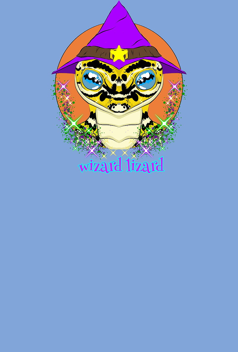 THE MAGIC WIZARD, cute, funny, gecko, lizard, HD mobile wallpaper