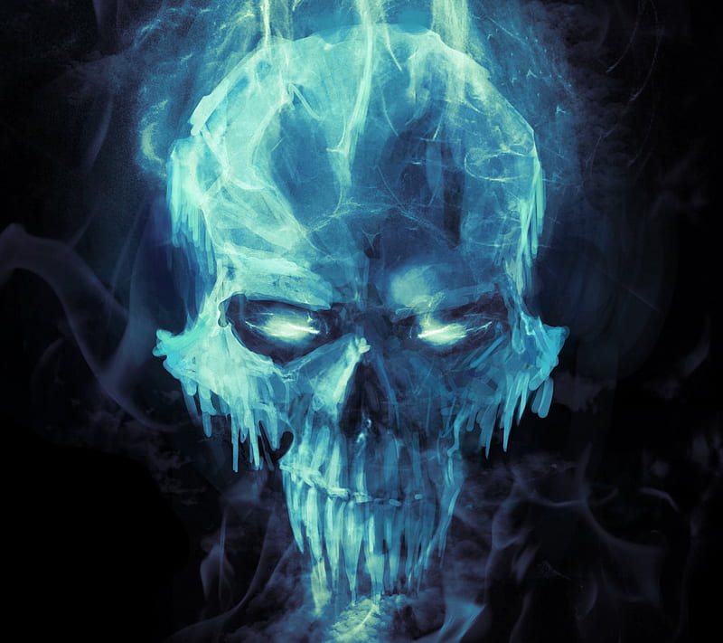 Ice Skull, cold, crystal, dead, death, frozen, head, horror, HD wallpaper