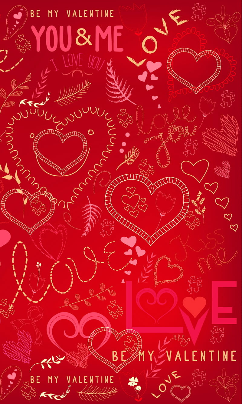 Only Love, abstract, pattern, red, valentine, HD phone wallpaper