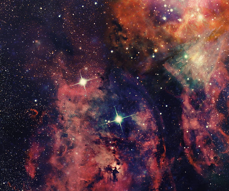 Pinkpurp Nebula, nebula, pink, purple, space, stars, HD wallpaper