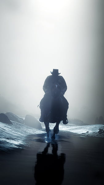 Arthur Morgan With Gun In Background Of Trees Mountain And Sky With Clouds  HD Red Dead Redemption 2 Wallpapers, HD Wallpapers