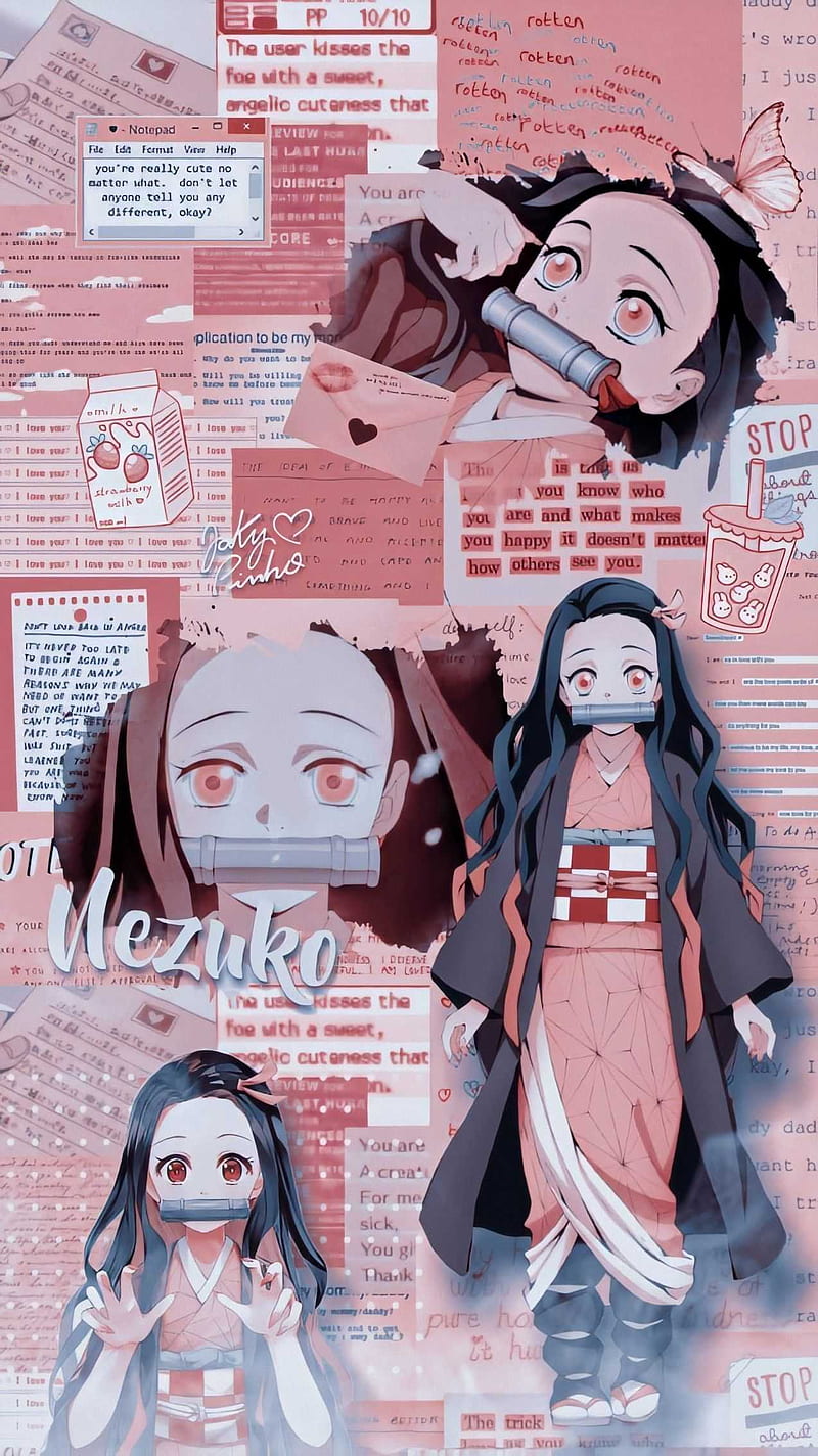 Download Nezuko Aesthetic Collage Wallpaper  Wallpaperscom
