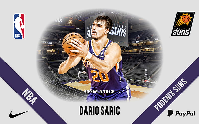 Dario Saric, Phoenix Suns, Croatian Basketball Player, NBA, portrait, USA, basketball, Phoenix Suns Arena, Phoenix Suns logo, HD wallpaper
