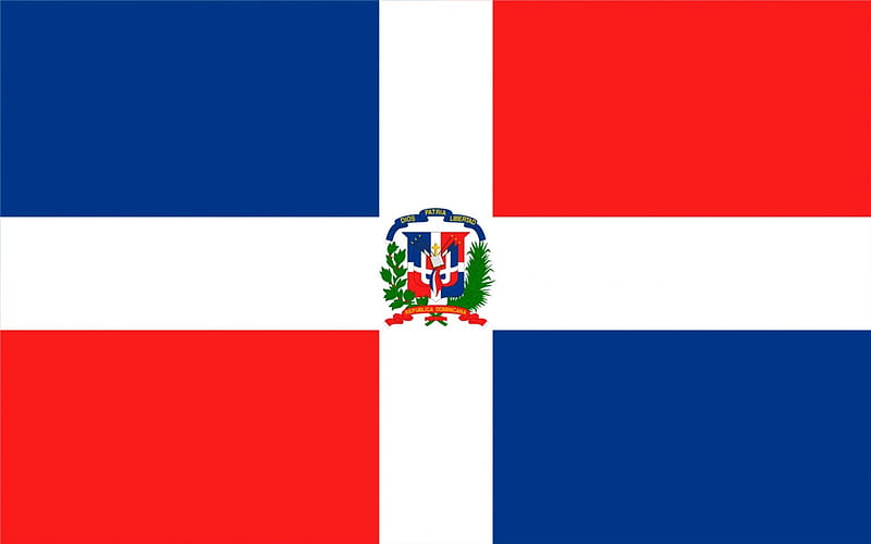 flag of the dominican republic, crest, republic, dominican, flag, HD wallpaper