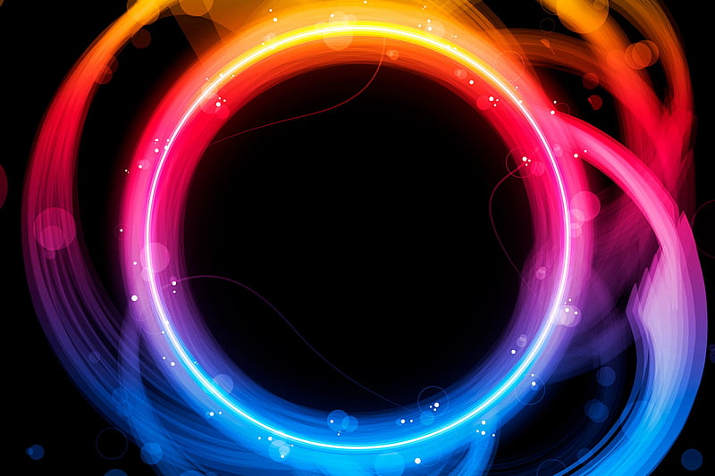 Rings, abstract, black, colours, cool, rainbow, rings, HD wallpaper | Peakpx