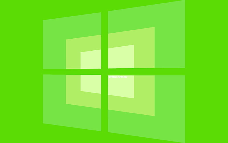 Windows 10 green logo, minimal, OS, green background, creative, brands, Windows 10 logo, artwork, Windows 10, HD wallpaper