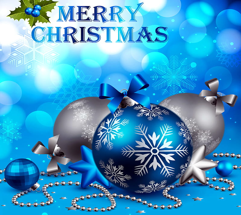Blue Christmas, balls, blue, christmas, decoration, merry, HD wallpaper ...