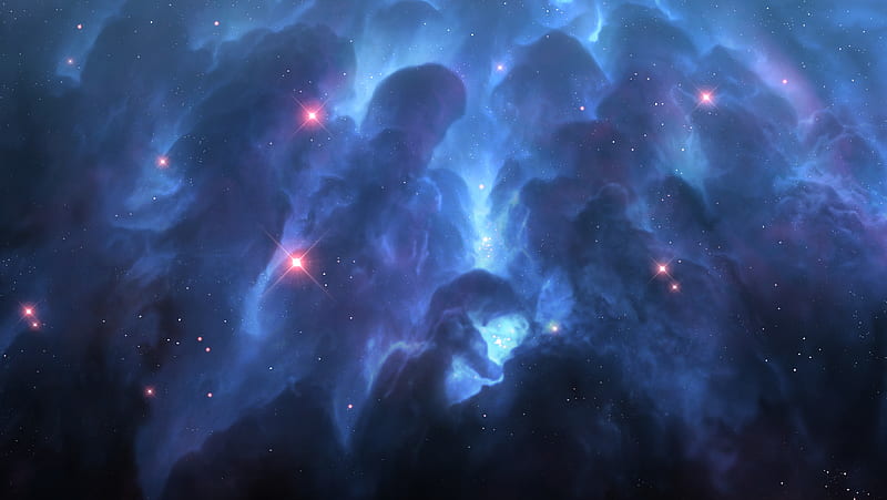 nebula, stars, space, galaxy, art, HD wallpaper