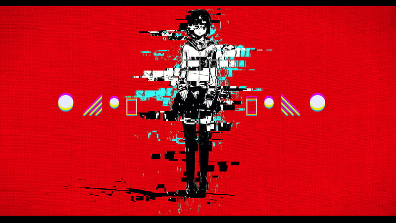 Red Glitch Art Anime Girls Anime - Resolution:, HD wallpaper