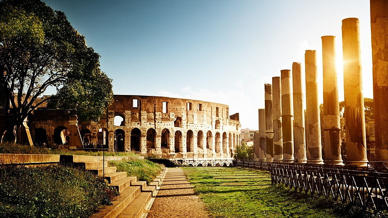 Rome, ruin, build, ancient, HD wallpaper