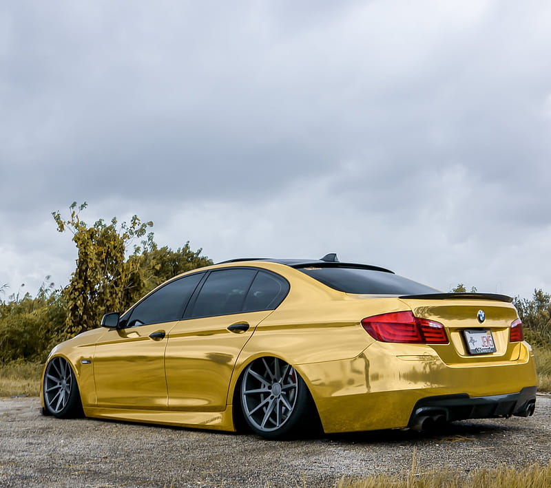 Bmw M4, car, gold, HD wallpaper