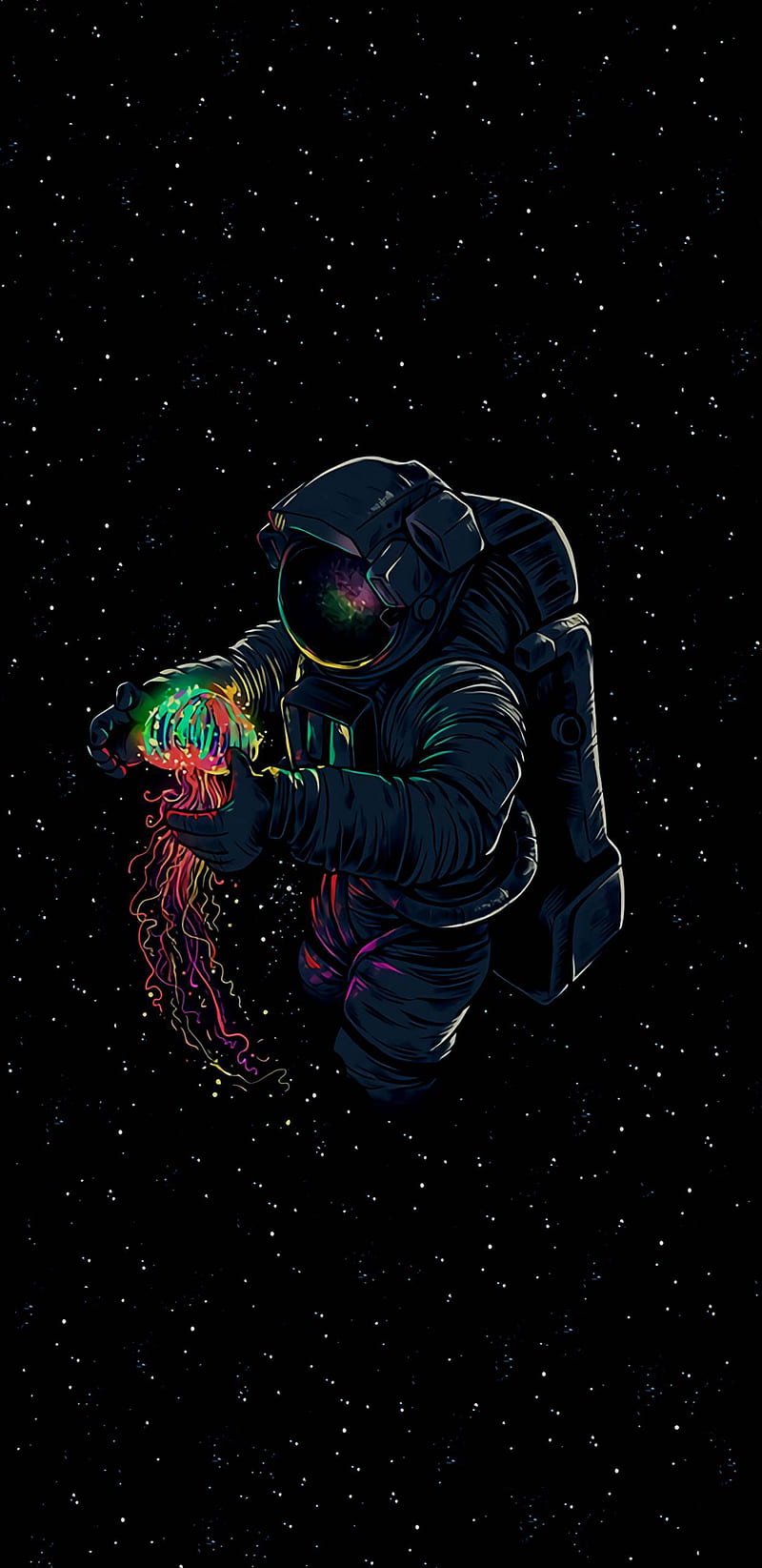 Astronaut Amoled, abstract, amoled, anime, astronaut, game, night, painting, space, stars, HD phone wallpaper